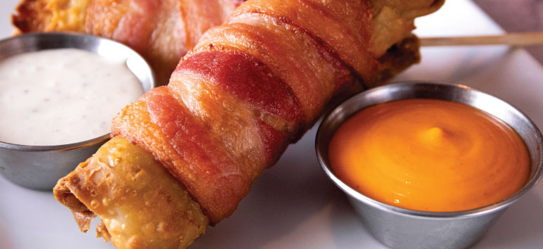 Bacon Wrapped Vegetable Egg Roll