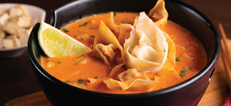 Coconut Curry Chicken Wonton Soup