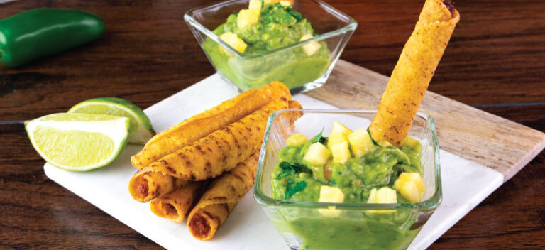 Pineapple Guacamole Taquito Shooters